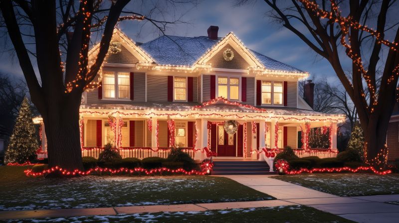Christmas Lights Hanging in Roswell, GA