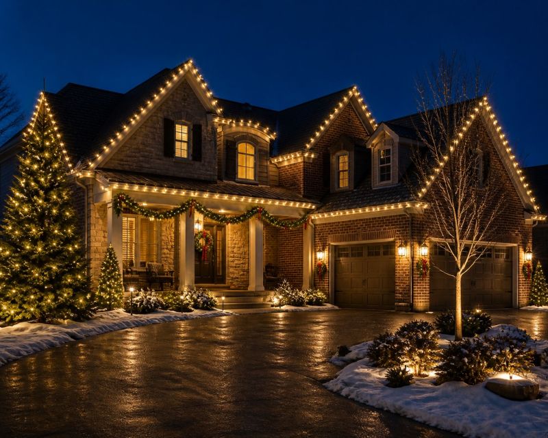 Holiday Lights Hanging in Kansas City, KS